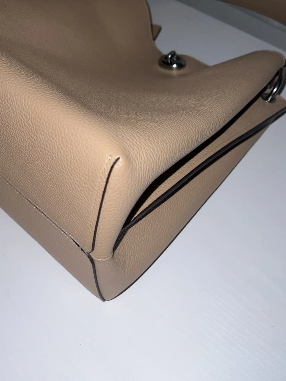 COACH Charlie Taupe Leather Bucket Bag with Top Handle